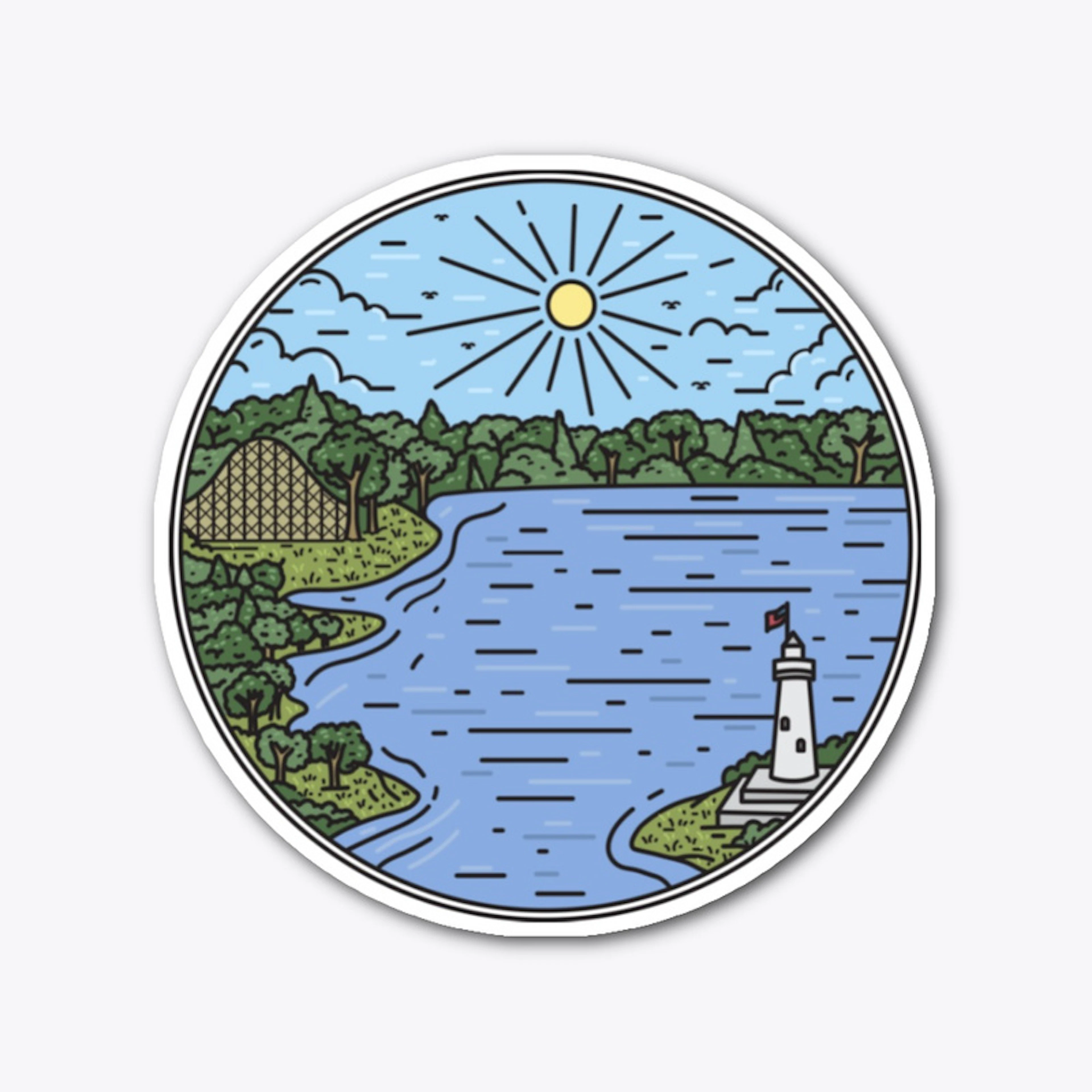 Conneaut Lake Retro Badge Design