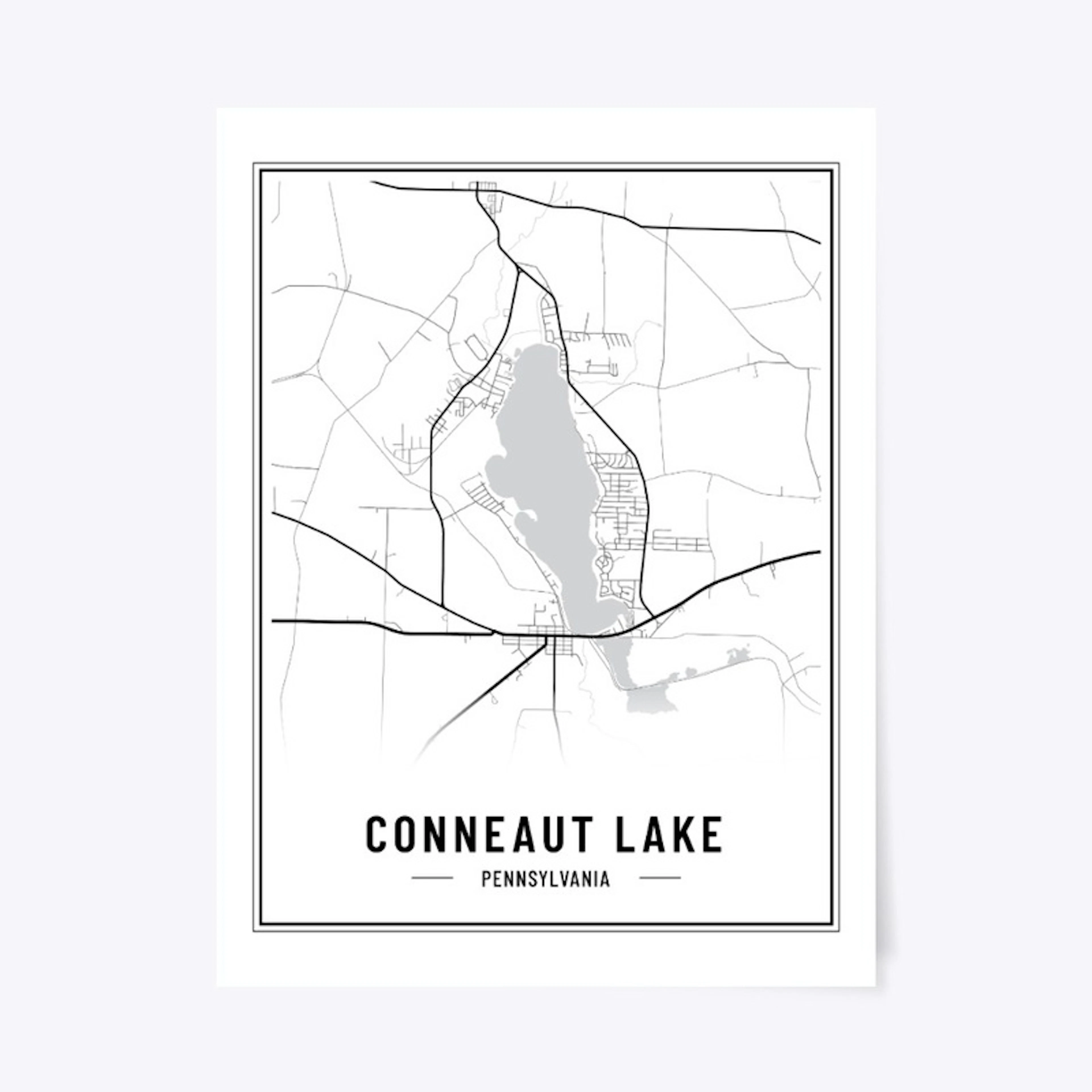 Conneaut Lake Map Poster